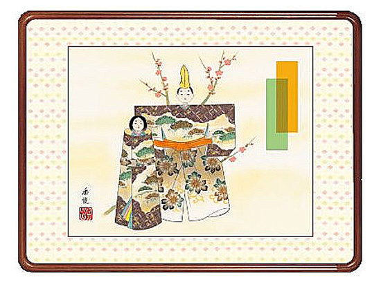Kayetsu Nishio Tachibina Pintura Impresión Festival de Muñecas Marco Japonés, obra de arte, imprimir, pantalla de seda