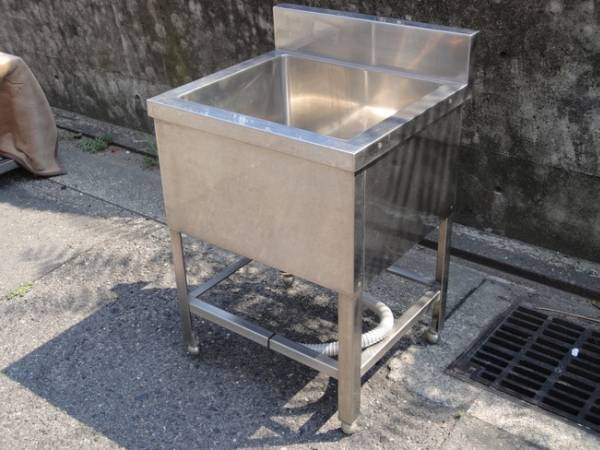 ステンレス(SUS304) 1槽シンク W600×D550×H800mm