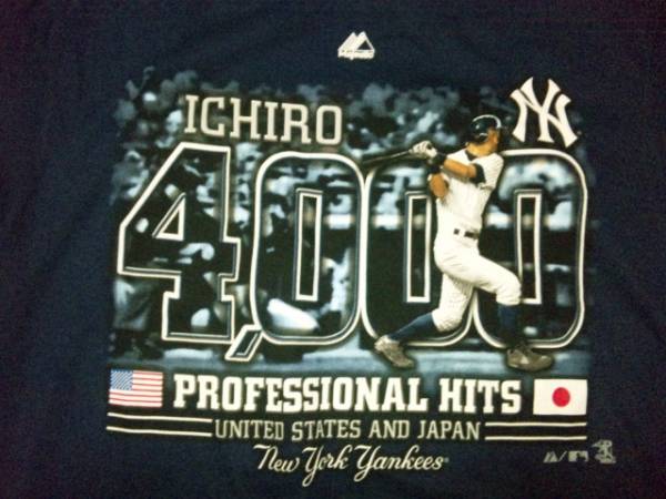 未使用】イチロー 4000本安打記念Tシャツ【祝！殿堂入り