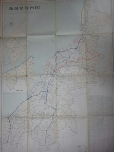  Showa 38 год [ Niigata префектура труба внутри map ( царапина много )] негодный станция National Railways Hokuriku книга@ линия . Цу станция /. замок тоннель готовый передний тубус камень станция наземный времена / негодный линия красный . линия. рыба болото линия 