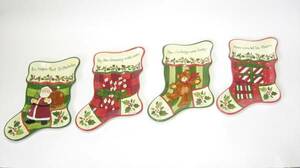 食器：クリスマス物語 4種類のかわいい靴下型お皿