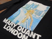 「送料無料」マリークワント：MARY QUANT♪コットン100％：黒地にプリント入り：７分袖Ｔシャツ*プリント難☆_画像2