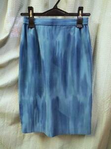 ◆青色ムラ染め模様柄タイトスカート◆9