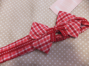  including carriage * new goods * Gymboree check pattern ribbon * hair band * poppy red *GYMBOREE