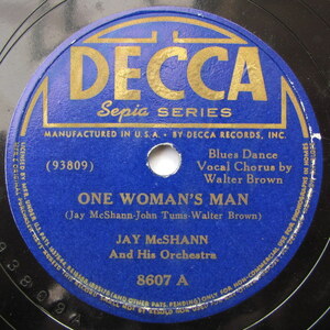 78rpm SP オリジナル盤 Charlie Parker Decca 8607 チャーリー・パーカー Jay McShann ジェイ・マクシャン