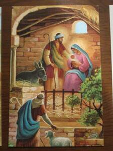 Art hand Auction 图片 174 基督教绘画圣诞贺卡, 古董, 收藏, 印刷材料, 其他的