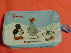  ultra rare! Sumitomo life PINGU Pingu & pin ga&robi pouch bag ( not for sale )