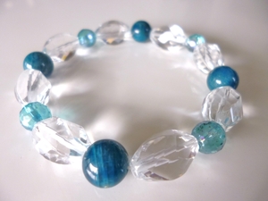 * love. .* health power * refresh * blue apatite * aqua o-la* screw line oval cut crystal * *17cm*