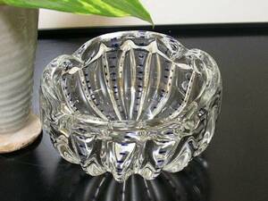 ◆うつわ屋◆懐かしの昭和レトロ★手造りガラス灰皿(B水玉)
