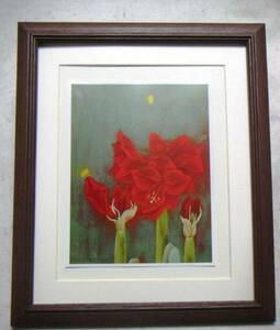 Art hand Auction ◆Keisuke Takada Flower Offset-Reproduktion, Holzrahmen inklusive, Sofortkauf◆, Malerei, Ölgemälde, Stilllebenmalerei