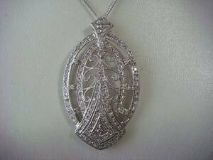 * antique design diamond pendant K18WG made *