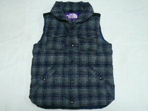 新品ザ・ノースフェイスTheNorthFaceナナミカ別注[HarrisTweedDownVest]ダウンベウストS紺灰\52250