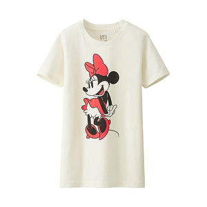 ラスト2点★ ユニクロ ディズニー ミニー コラボ Tシャツ Lサイズ 宮本彩菜 UT 半袖 白 ホワイト ピンク TDL 新品