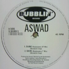 $ ASWAD / SHINE (12 BUBB 3) 白穴ジャケ Beatmasters 12Mix 大ヒットヴァージョン レコード盤 YYY2-21-6-7? 