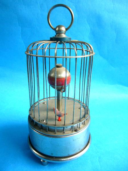 【稼働品】　時代物　 鳥籠　 置時計　鳥籠時計　からくり　ゼンマイ式　 銅製 Yahoo!オークション -「鳥かご時計」の落札相場・落札価格