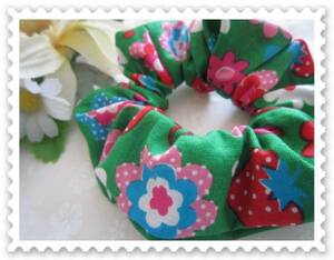 * elastic * * retro strawberry . floral print * green *