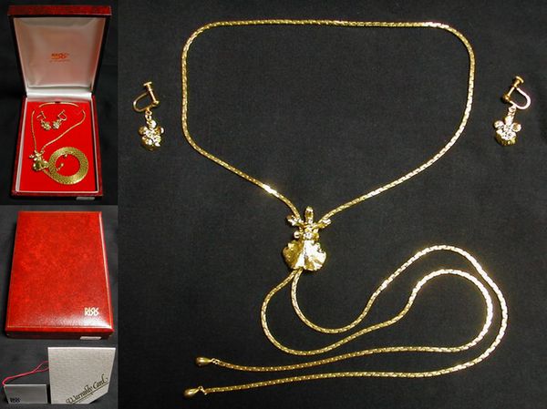 ■美品:RISIS 22KPジュエリーSET ループタイ&イヤリング Dn121