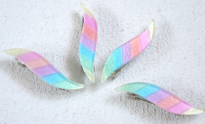  rainbow color Mini barrette * wave type 4 piece (C-15)