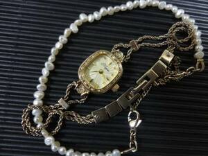 NOJESS Nojess 2P diamond pearl bracele wristwatch Junk 