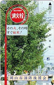 ▲岡山市消防後援会のテレカ▲