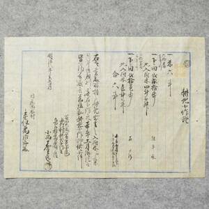 古文書 明治八年 耕地小作證 播磨国西脇村 手彫印紙付 来住家 兵庫県