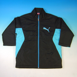  new goods PUMA Puma cotton inside half coat jumper blue × black 150 ②