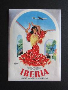 ibe rear aviation # Vintage label # flamenco # Spain 
