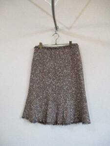 7-ID( franc dollar ) light brown group tweed mi leak height skirt (USED)110715