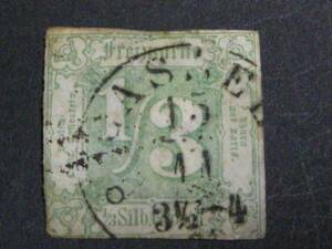 ドイツ切手№56　タクシス　1863年　SC#16　使用済　SC評価$275