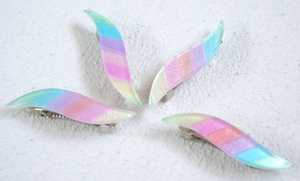  rainbow color Mini barrette wave type 4 piece (C-6)