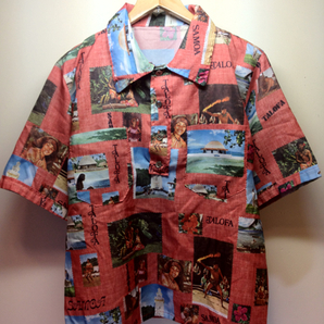 珍品!Talofa/Samoaビンテージフォトプルオーバーアロハシャツ