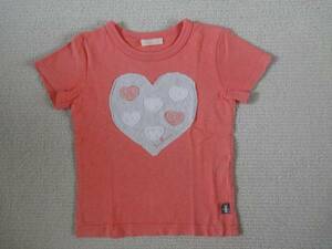 KP 100 salmon pink * Heart up like short sleeves T-shirt 