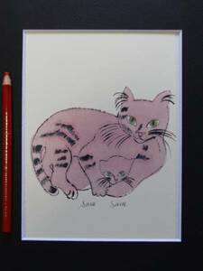 Art hand Auction アンディ･ウォーホル, ネコ･cat, 超希少, 高級額装付, 10, 絵画, 油彩, 自然, 風景画