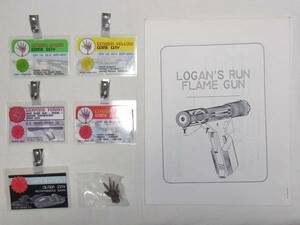 送料無料　2300年未来への旅　Logan's Run　光線銃説明書　IDカード　ピンズ　ローガンズラン　新品未使用　即決