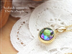 *+angelo+ Swarovski 1088. necklace (n-019)Cpala dice car in G one bead simple purple * stock . little 
