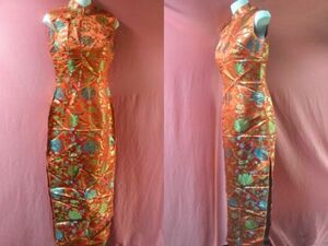 USED China dress size 34 red / gold group 