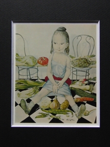 Art hand Auction 藤田嗣治, 野菜と子供, 超希少画集画, 新品額装付, 絵画, 油彩, 人物画