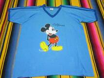 １９８０S ミッキーマウス MICKEY MOUSE WALT DISNEY ビンテージ Tシャツ MADE IN USA アメリカ製 リンガーアメコミ ディズニーランド_画像1