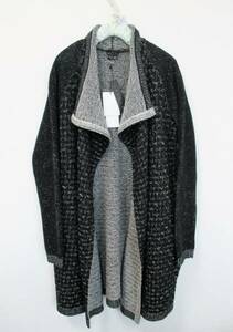 o price cut middle! new goods tag attaching * theory * long knitted cardigan black × gray 