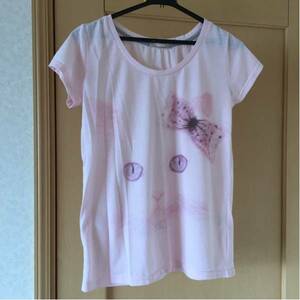 dazzlin 猫 Tシャツ 半袖 M ピンク 美品 ダズリン　レディース