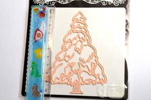 ■ダイ*クリスマスツリー モミの木 雪 スノー カード　スクラップブッキング　アルバム　ラッピング　正規品　ウィンター　森
