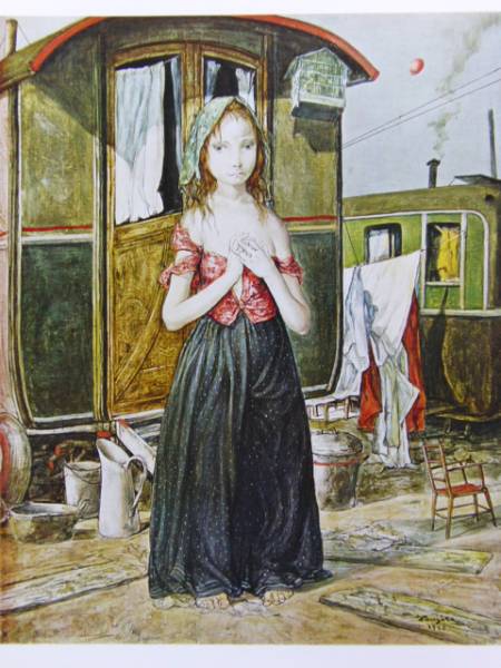 藤田嗣治、「Paysage de Cagnes」、希少画集の額装画、人気作品 藤田嗣治、「Paysage de Cagnes」、希少画集の額装画、人気作品
