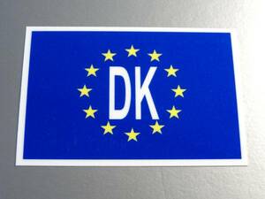 e1●EUデンマーク ステッカー2枚セット Sサイズ 5x7.5cm●ビークルID ヨーロッパ ユーロプレート 国旗 EU(1