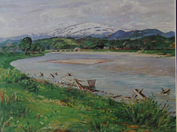 木下義謙、「月寒風景」、希少な画集より、新品高級額・額装付