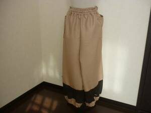  prompt decision,L,LL,2L,3L,4L large . size, wide pants, flax .& tea chiffon hand made large size q