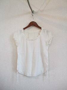 OLIVEdesOLIVE.. diagonal stripe short sleeves blouse (USED)33115②