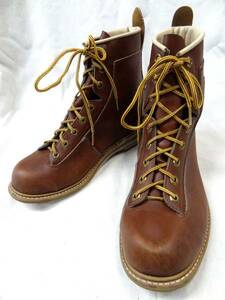  Vintage rare 60S~70S fishing fishing race up braided up felt sole boots 6 angle eyelet rare . tea side si-m less 