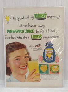 LIFE☆1960年代アメリカ・雑誌【Libby's Pineapple Juice】