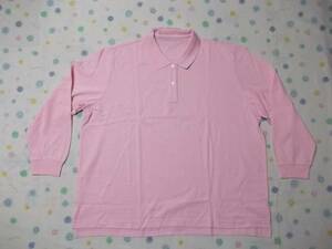  outside fixed form OK super-discount super large polo-shirt with long sleeves 4L-5L pink 