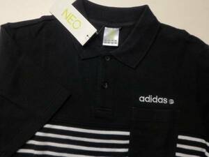  Adidas NEO 51 SC морской окантовка рубашка-поло чёрный новый товар M
